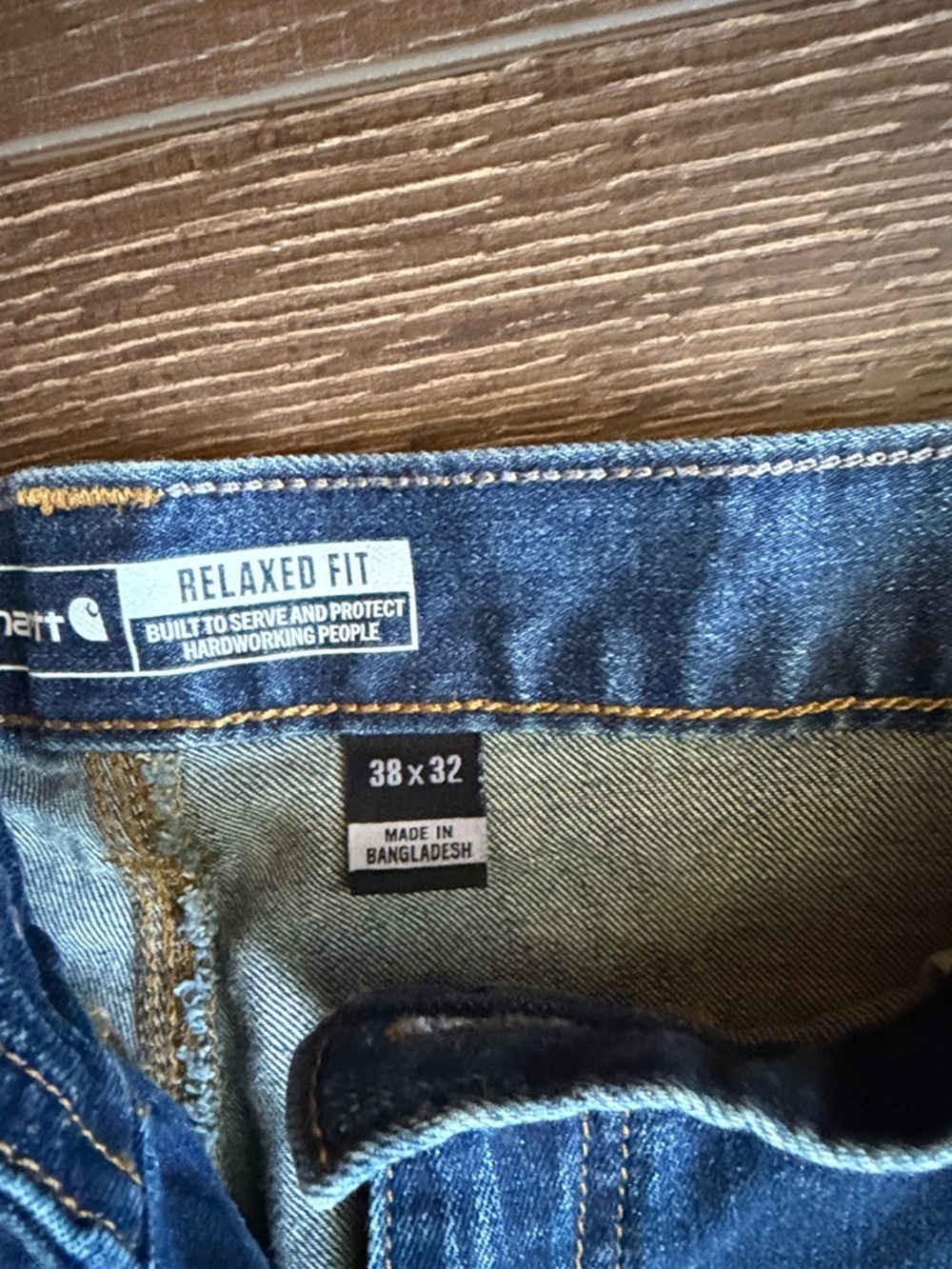 NWOT Carhartt Men's Relaxed Fit Jeans in Denim Blue 38” x 32” - Picture 4 of 4